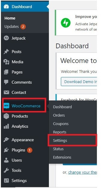 Dashboard Plugin Settings option