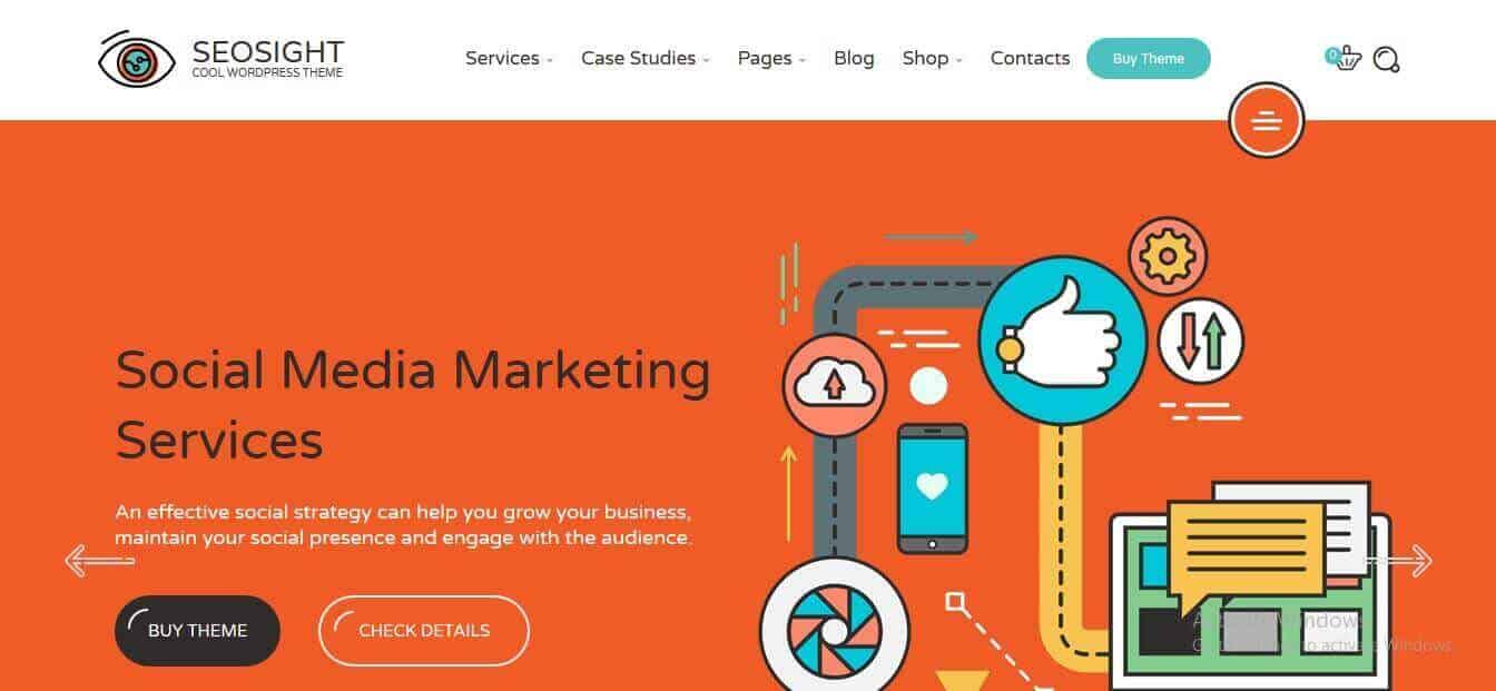 Seosight customizable marketing WordPress theme