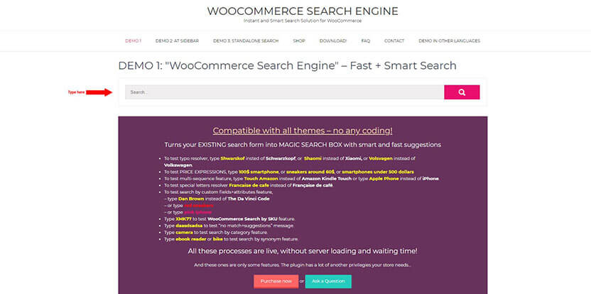 woocommerce search box