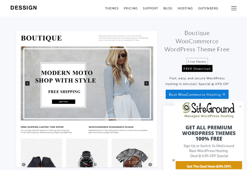 Boutique: Free Online Shopping Template