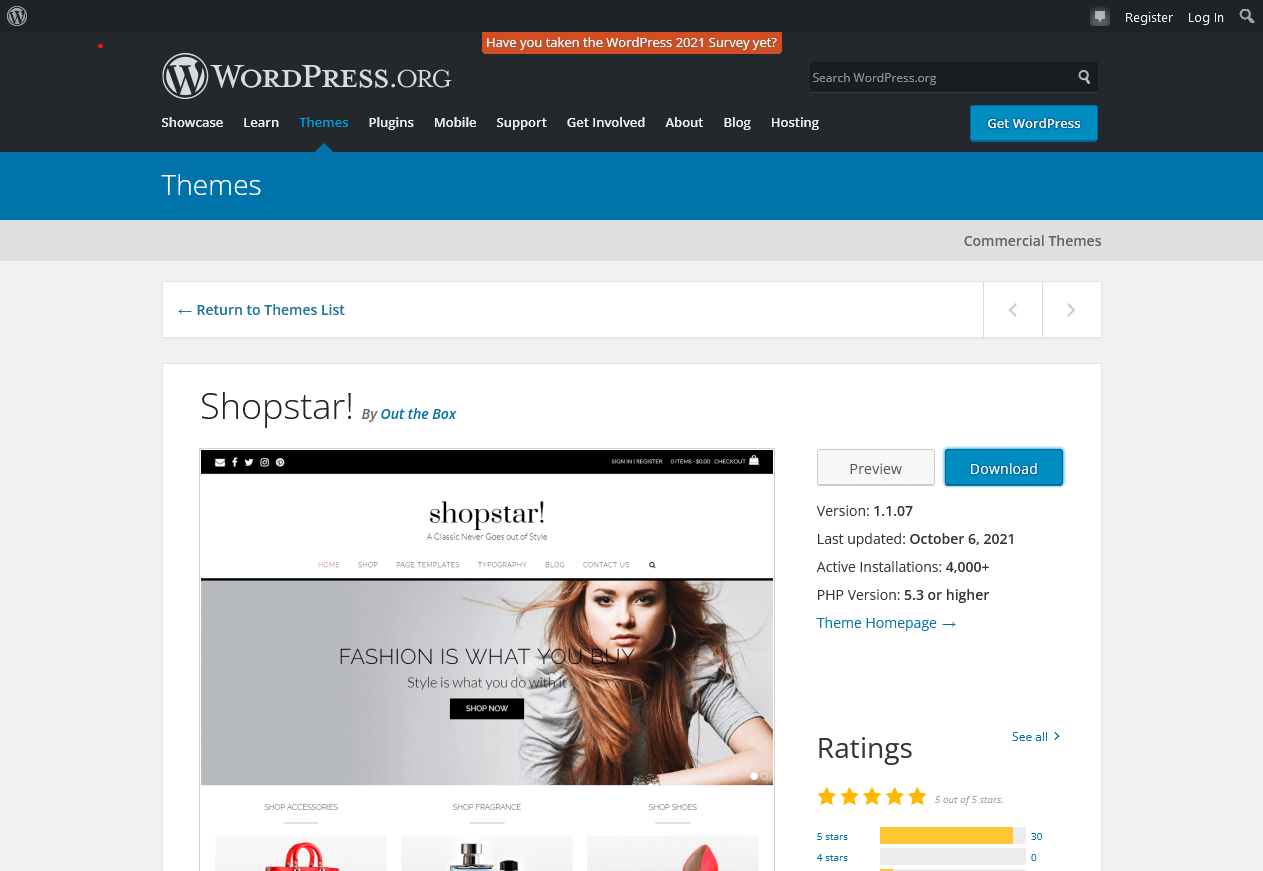 Shopstar: The WordPress Online Shop Template