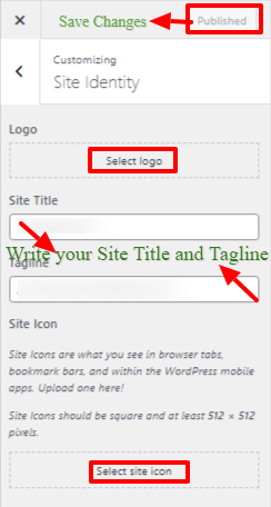 Update Logo, Site Title, and Tagline