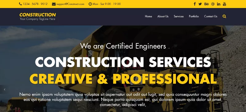 Construction – Free HTML Bootstrap Template