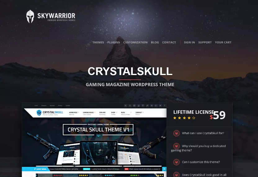 Crystal Skull: An Eye-Catching Gaming Website Theme