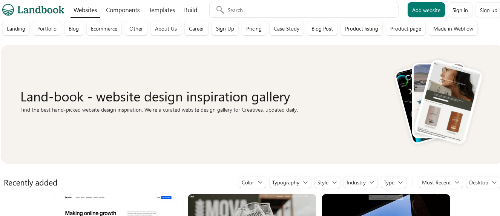 Land-book: Handpicked UI Design Inspiration