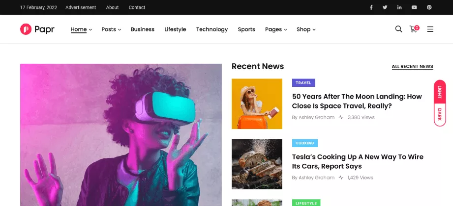 Papr: Latest WordPress Theme for News and Blogs