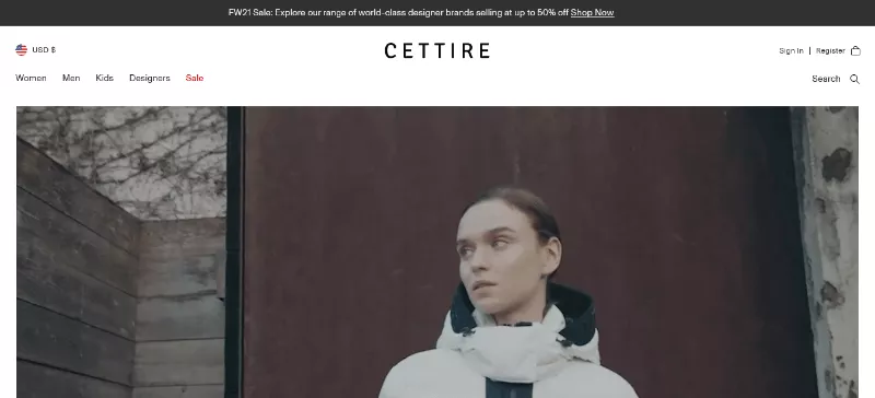 Cettire ranks among the top in the Shopify stores list