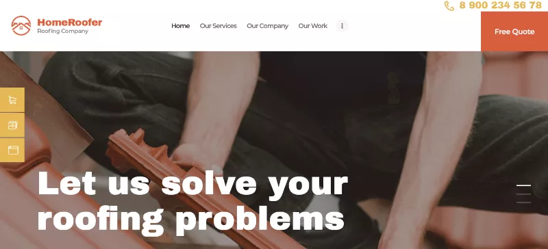 HomeRoofer: A Stylish Roof Design Website Theme