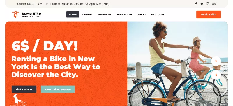 Komo: A Creative Cycling WordPress Theme