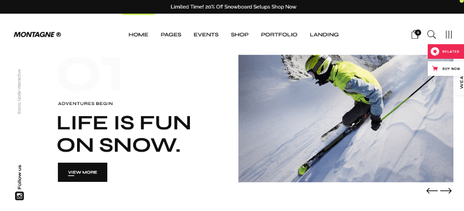 Montagne wordpress theme