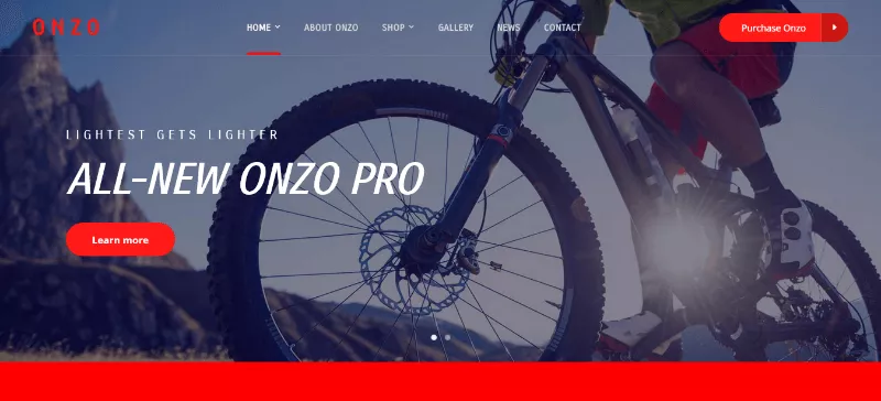 Onzo: An Optimal Bike Rental Shop Website Template