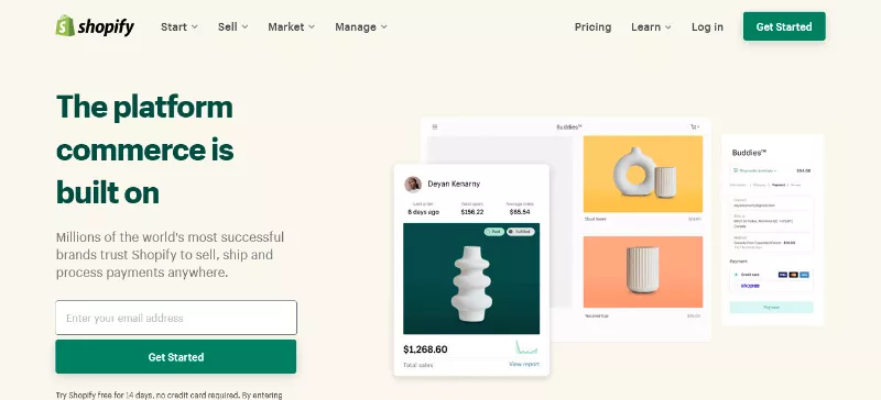 Shopify Official Webpage