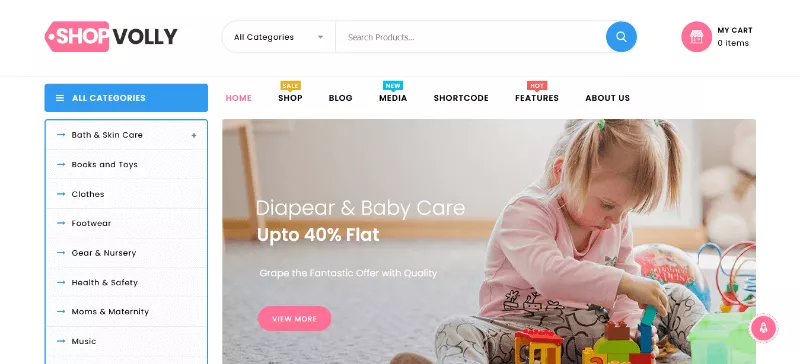 ShopVolly a Optimal Toy Emporium Website Template