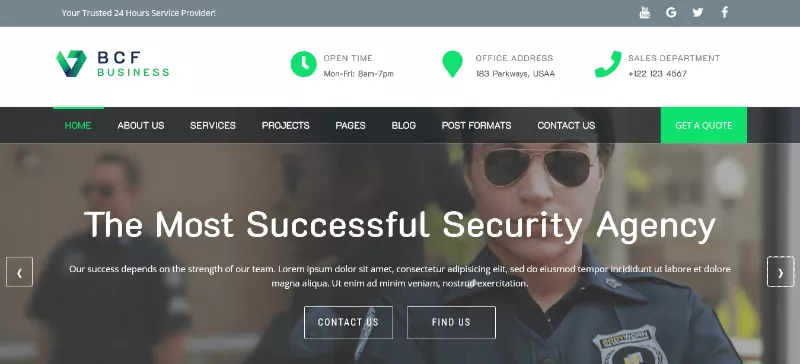 BCF: A Minimal Security Company Website Template