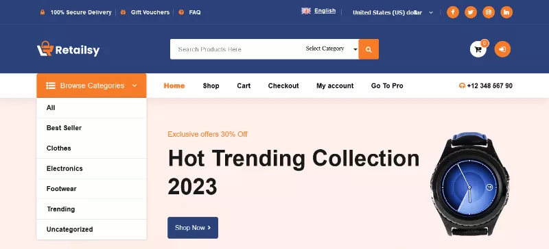 Retailsy: an Amazing Free Watches WordPress Theme