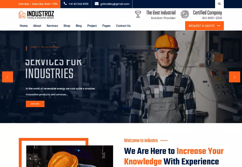 Industroz: A Sleek Factory Website Template
