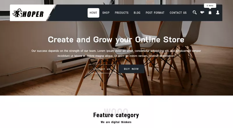 Shoper: An Elegant Furniture Website Template