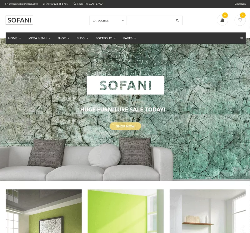 Sofani A Minimal Furniture WordPress Template