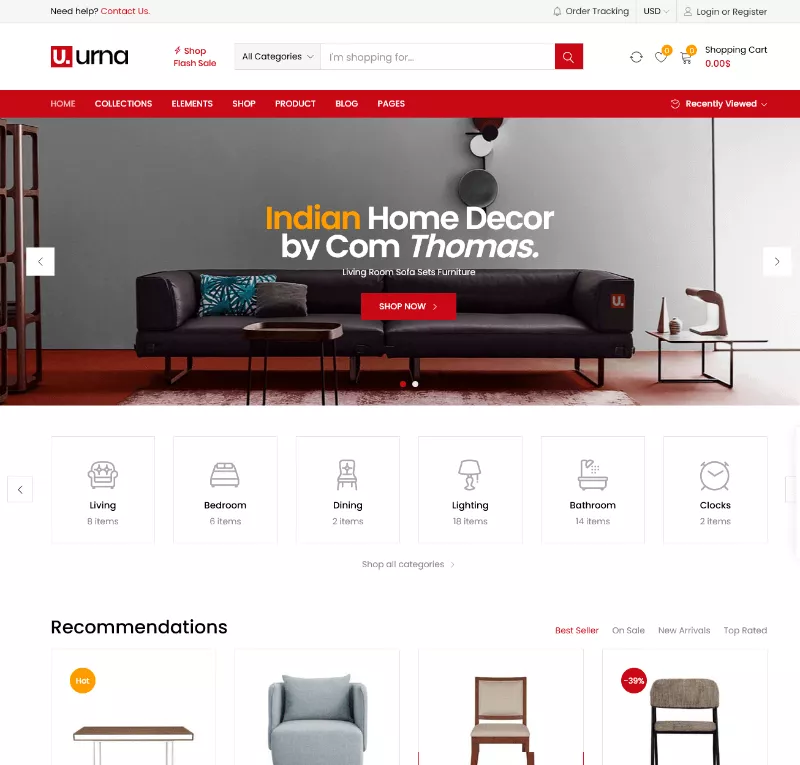 Urna a Eye-catching Möbel WordPress Template