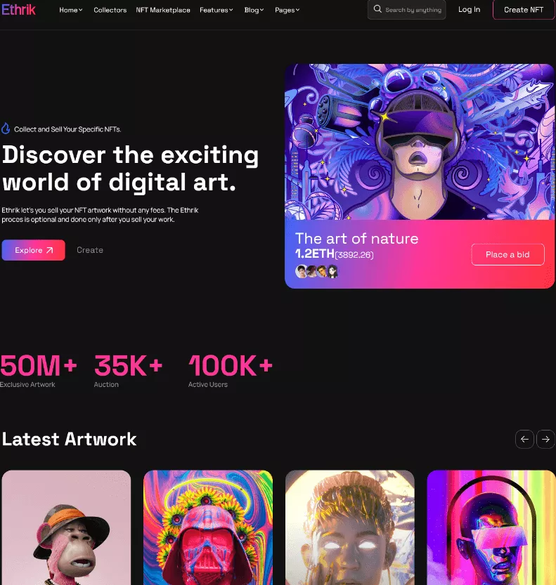 Ethrik A Cost Review Website Template