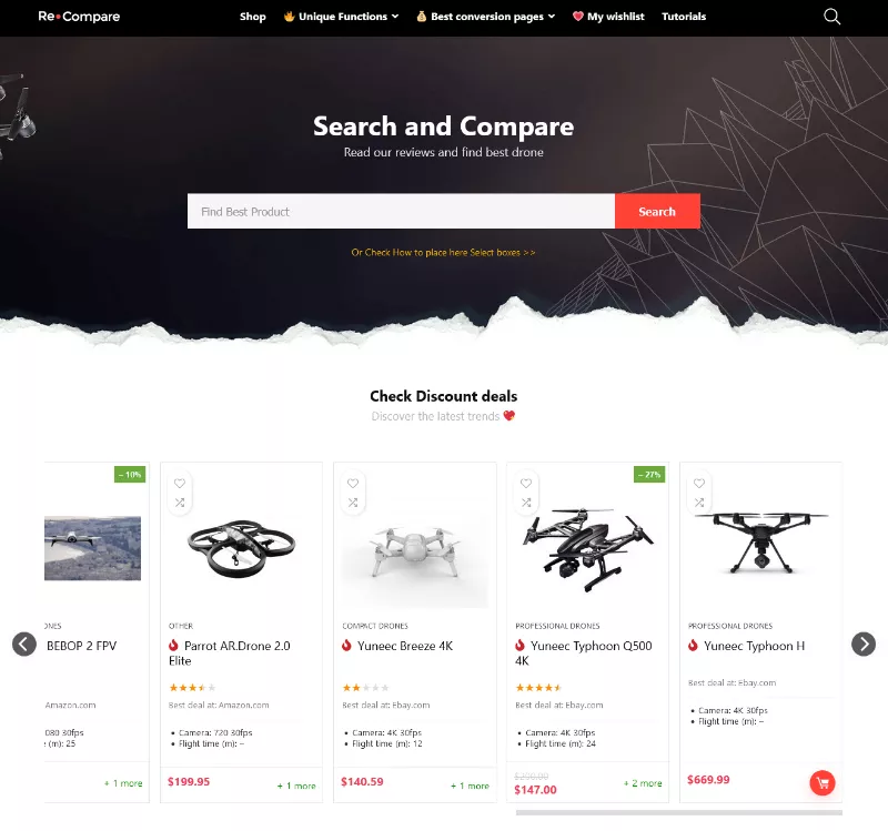 REHub Best WordPress Theme for Price Comparison and Market Analysis