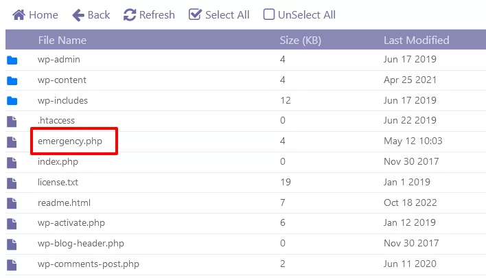 Upload the emergency password recover script