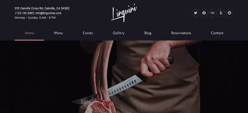 Linguini: The Ultimate Food Website layout