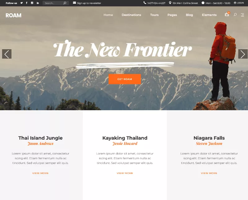 Roam is one of the best outdoor blogging WordPress themes available