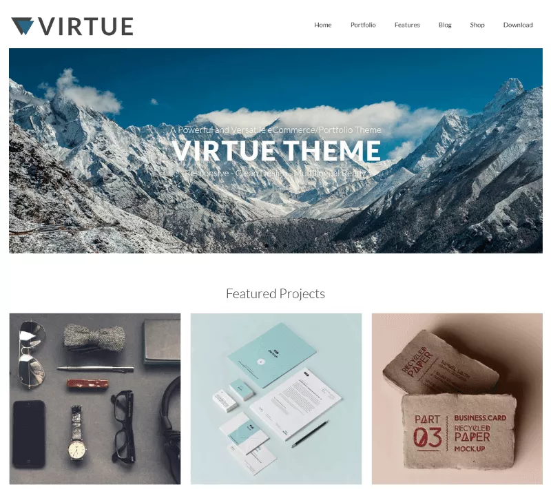 Virtue Soild Outdoor Website Template