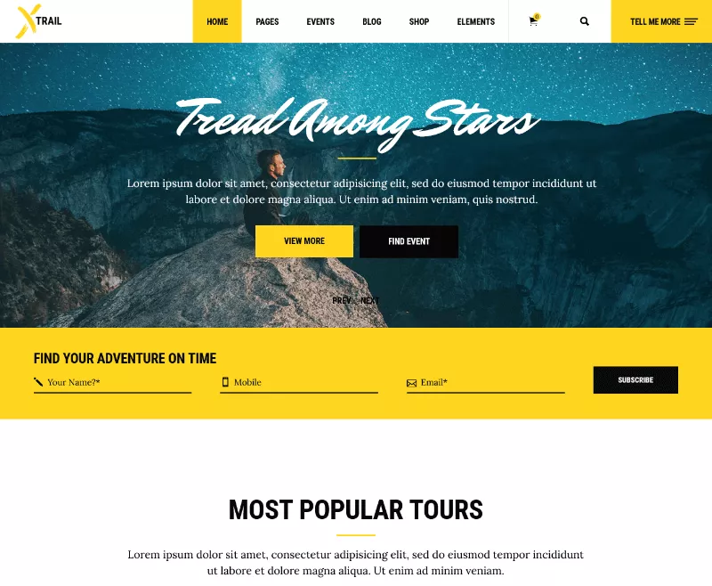 Xtrail: The Ultimate Outdoor Website Template