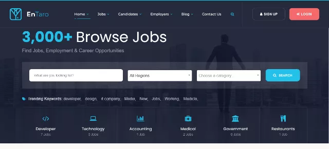 Entaro: A Solid Micro Job WordPress Theme