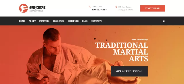 Samurai Website Template for Judo Program, Academy, and Training