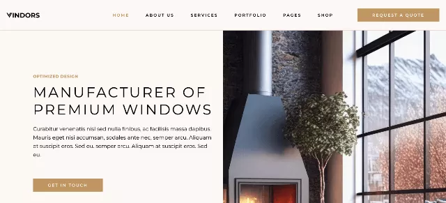 Vindors Organic Sliding Door WordPress Template