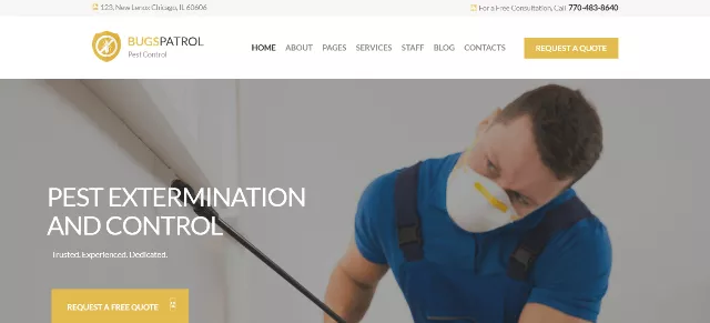 BugsPatrol: An Outstanding Pest Cleaning Website Template