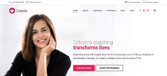 Celeste: Designing a Coaching Website Layout