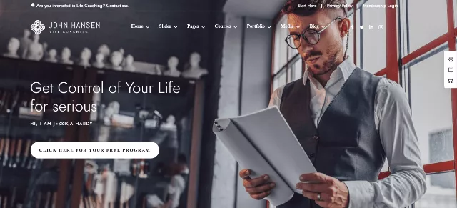 DotLife a motivational coaching website template