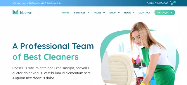 Kleenr Introduces a New Dry Cleaning Website Template
