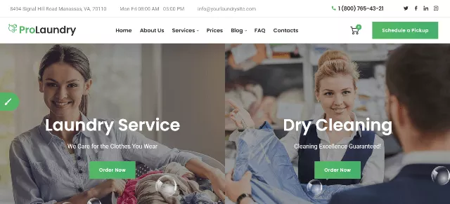 Laundry a Elegant Dry Cleaning Services WordPress Theme