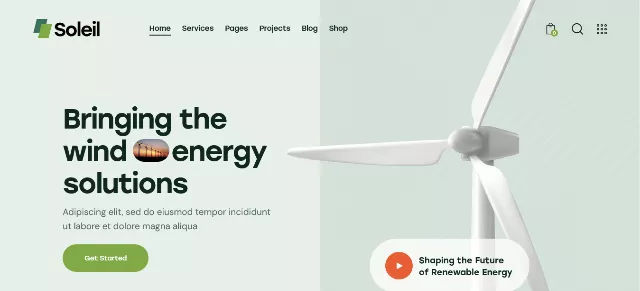 Soleil: An Elegant Solar Energy WordPress Theme