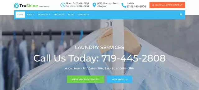 TruShine: A Refreshing Template for Dry Cleaning Services