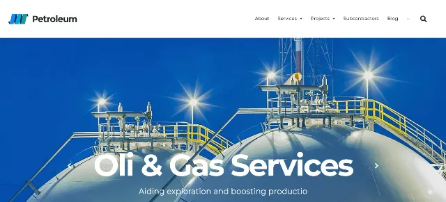 Petroleum: a Bold Oil Company Website Theme