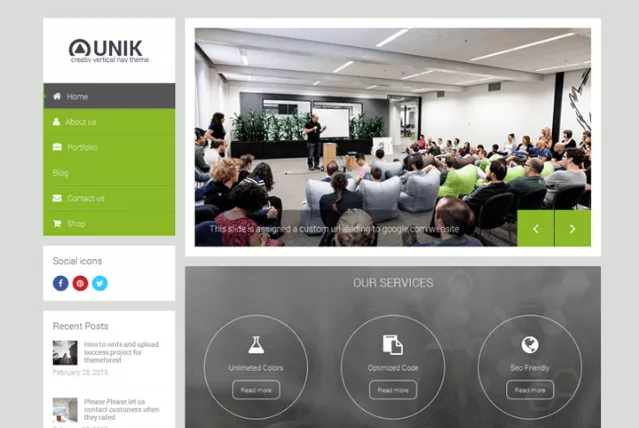 Unik - A Site Template with Side Navigation