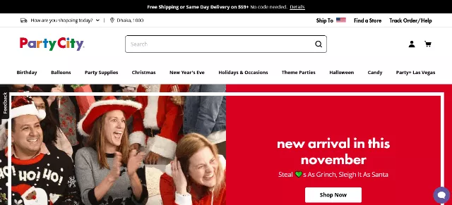 Party City: An Elegant eCommerce Design Example