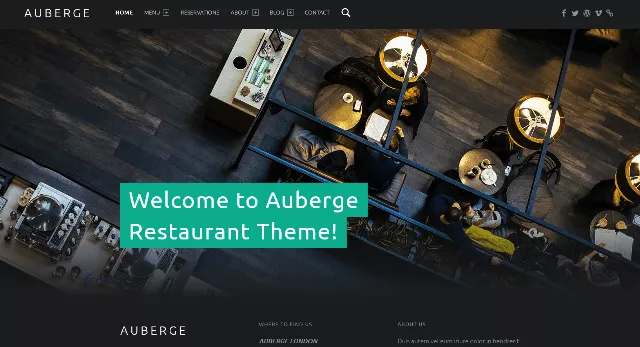 Auberge: A Free WordPress Template for Coffee Shops