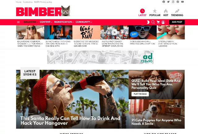 Bimber: A Premium WP Theme for Newspapers