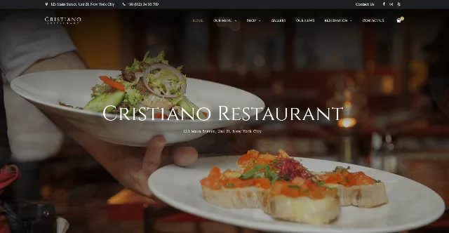 Cristiano a Creative Espresso Bar Website Template