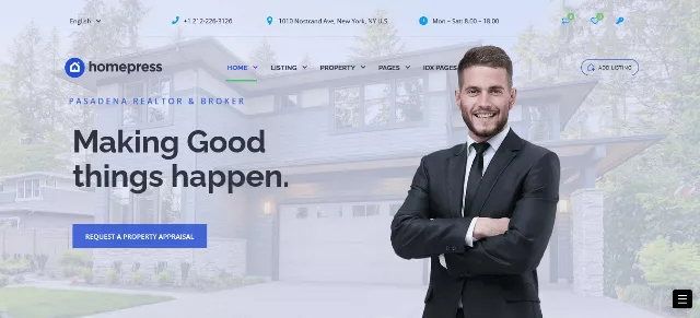 HomePress Pixel Perfect Property Management Site Template