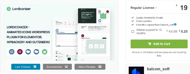 Lordiconizer: A Robust Extension Icon Library for Elementor