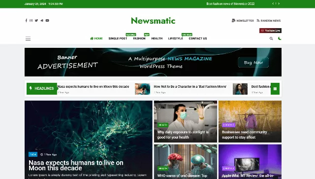 Newsmatic: A Free Newspaper Theme