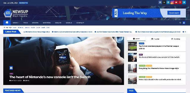 Newsup: A Minimalistic Free Blogging Template
